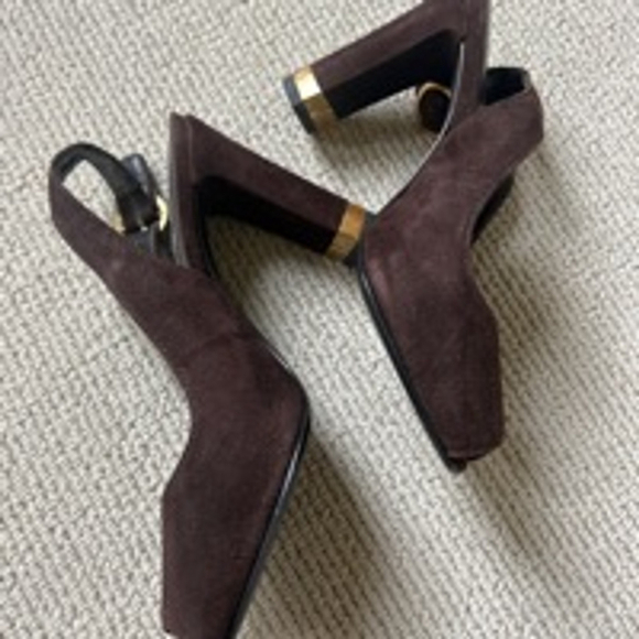 Women's Moda In Pelle Brown Suede Heels Size 5.5M - Picture 3 of 6